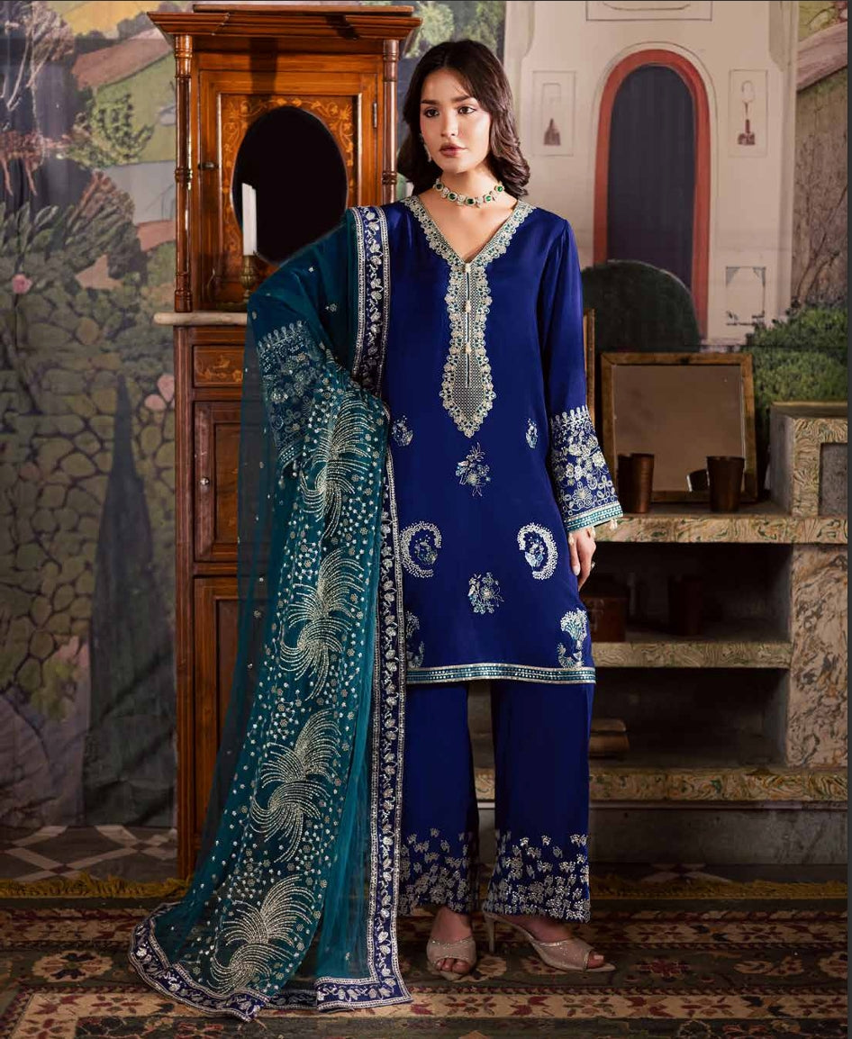 Royal Blue Embellished Suit