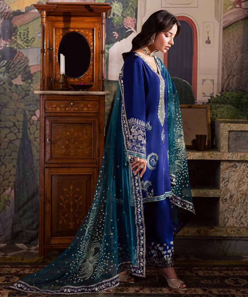 Royal Blue Embellished Suit