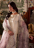 Soft Cream Silk Suit with Pastel Purple Embellishments